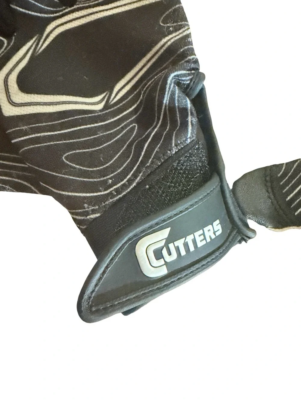 Cutters S150 Game Day Youth Football Receiver Gloves Black/White Topo Size YS/YM